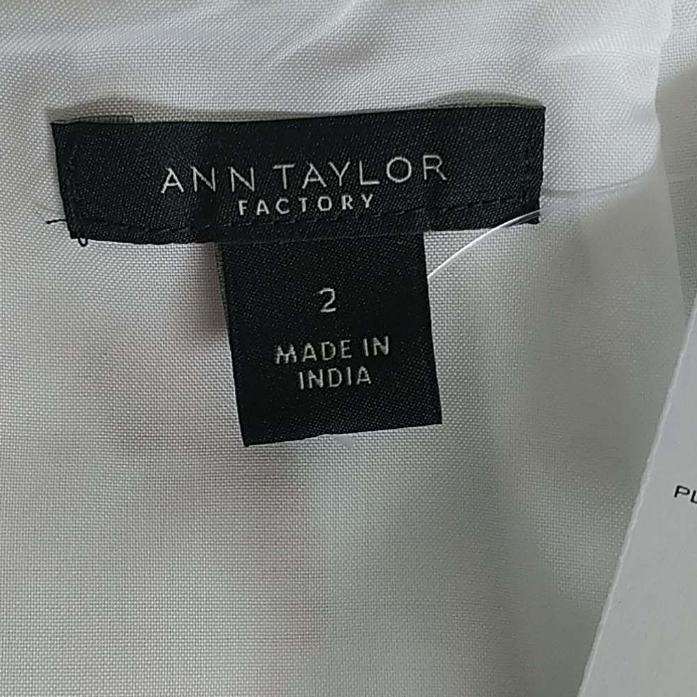 Ann Taylor Factory White w Florals Sz 2 - Picture 7 of 8